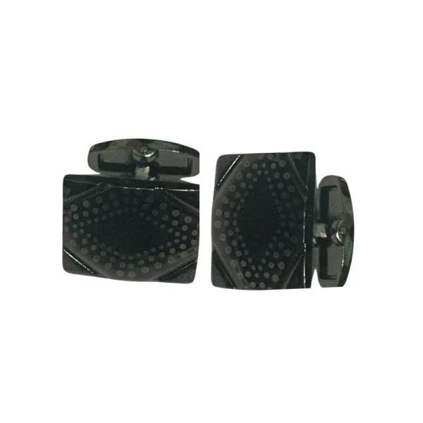 Sleek Black Geometric Cufflinks – Modern & Stylish