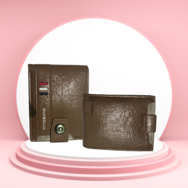 Dunbull Vintage Brown Leather Wallet & Cardholder Set for Men - Image 2