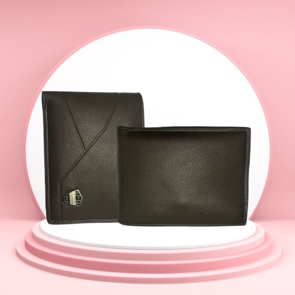 Men’s Premium Black Leather Wallet & Cardholder Set - Sleek & Elegant - Image 2